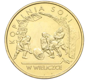 2 злотых 2001 года Польша «Памятники Польши — Соляная шахта в Величке»