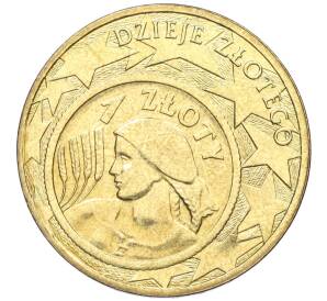 2 злотых 2004 года Польша «История польского злотого — голова девушки на 1 злотом 1924 года» — Фото №1