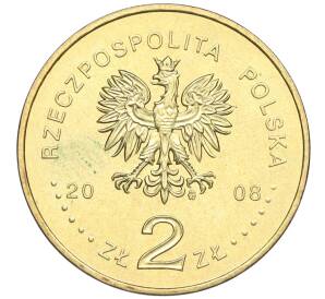 2 злотых 2008 года Польша «450 лет польской почтовой службе» — Фото №2