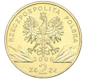 2 злотых 2008 года Польша «Всемирная природа — Сапсан» — Фото №2