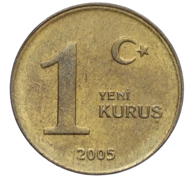 Монета 1 новый куруш 2005 года Турция (Артикул K12-16675)