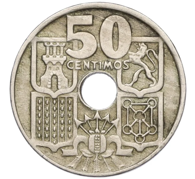 Монета 50 сентимо 1949 года Испания (Артикул K12-16712)