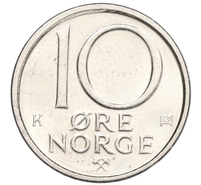 Монета 10 эре 1990 года Норвегия (Артикул K12-16723)