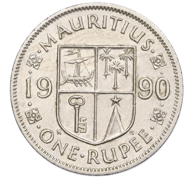 Монета 1 рупия 1990 года Маврикий (Артикул K12-16744)