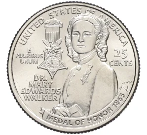 1/4 доллара (25 центов) 2024 года P США «Американские женщины — Мэри Эдвардс Уокер»