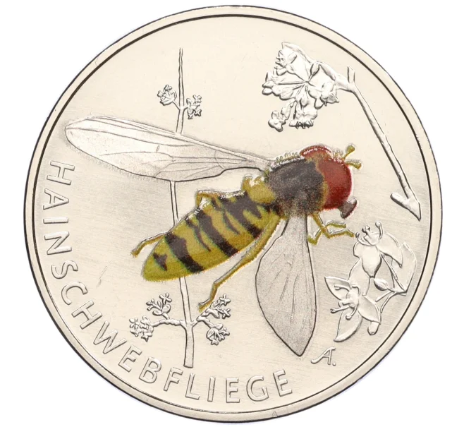 Монета 5 евро 2024 года F Германия «Чудесный мир насекомых — Мармеладная муха» (Артикул M2-74440)