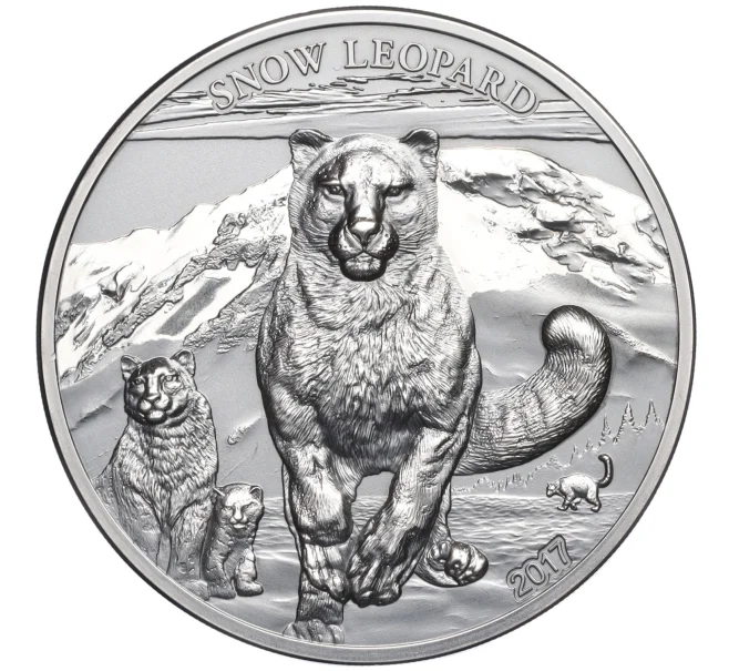 Монета 500 тугриков 2017 года Монголия «Защита дикой природы — Снежный леопард» (Артикул M2-74483)