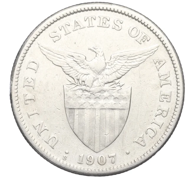 Монета 1 песо 1907 года Филиппины (Администрация США) (Артикул K12-17011)