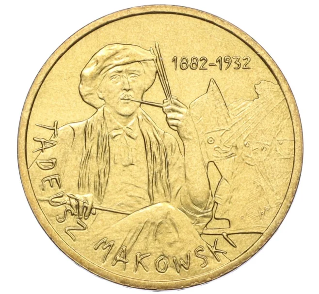 Монета 2 злотых 2005 года Польша «Художники Польши 19-20 века — Тадеуш Маковский» (Артикул K12-16906)