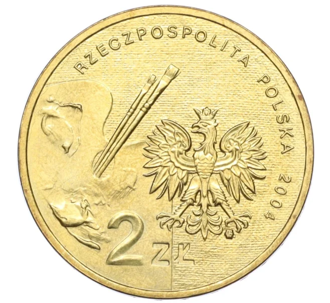 Монета 2 злотых 2004 года Польша «Художники Польши 19-20 века — Станислав Выспяньский» (Артикул K12-16958)