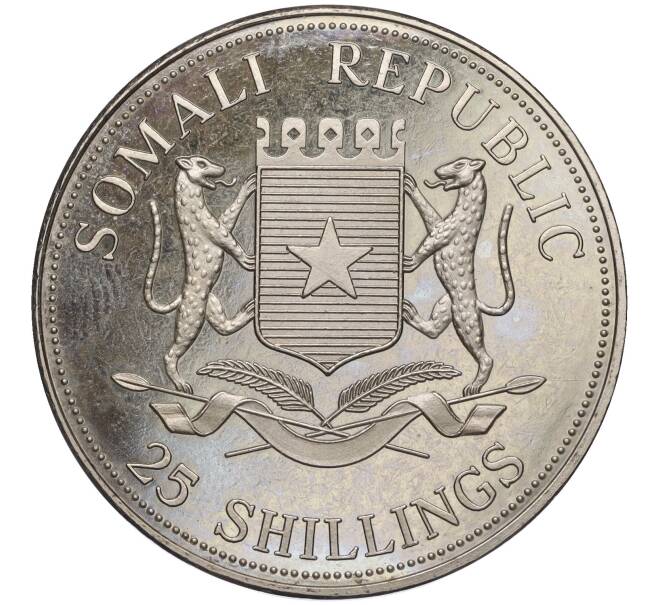 Монета 25 шиллингов 2004 года Сомали «Жизнь Иоанна Павла II — Иоанн Павел II и Мать Тереза» (Артикул K12-17265)