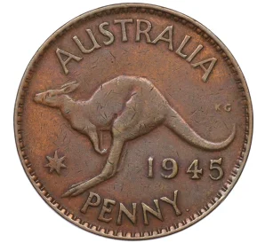 1 пенни 1945 года Австралия