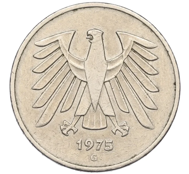 Монета 5 марок 1975 года G Западная Германия (ФРГ) (Артикул T11-08275)