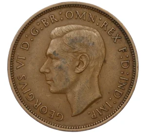 1 пенни 1938 года Великобритания