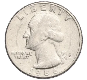 1/4 доллара (25 центов) 1986 года P США