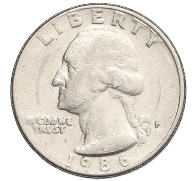 Монета 1/4 доллара (25 центов) 1986 года P США (Артикул T11-08339)