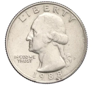 1/4 доллара (25 центов) 1988 года P США