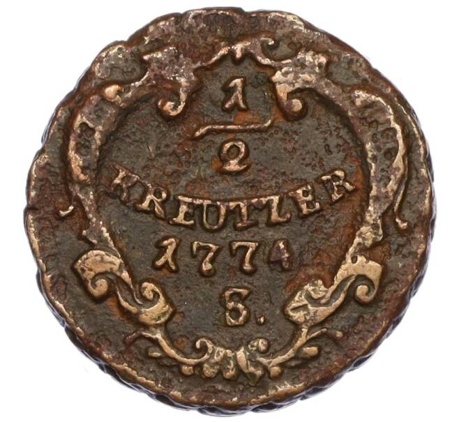 Монета 1/2 крейцера 1774 года S Венгрия (Артикул T11-08417)