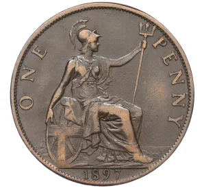 1 пенни 1897 года Великобритания