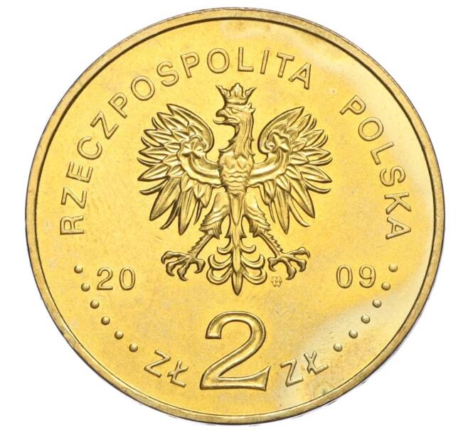 Монета 2 злотых 2009 года Польша «65 лет ликвидации Лодзинского гетто» (Артикул K12-17615)