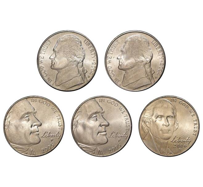 Набор монет 5 центов «200 лет освоению Дикого Запада» (в альбоме) (Артикул M3-0739)