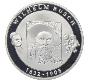 10 евро 2007 года D Германия «175 лет со дня рождения Вильгельма Буша»