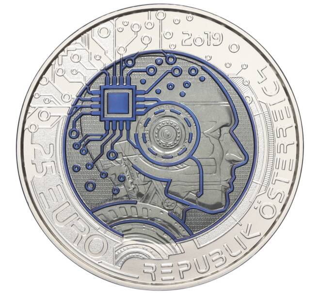 Монета 25 евро 2019 года Австрия «Искусственный интеллект» (Артикул M2-74538)