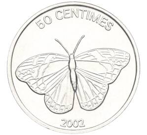50 сантимов 2002 года Конго (ДРК) «Животные — Бабочка»