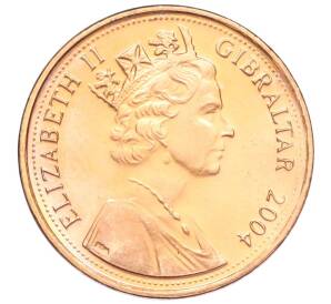 1 пенни 2004 года Гибралтар «300 лет захвату Гибралтара» — Фото №2