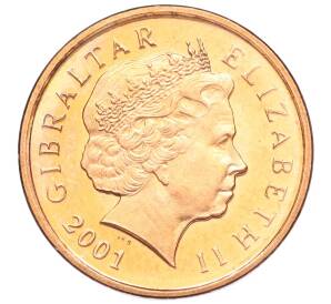 1 пенни 2001 года Гибралтар — Фото №2