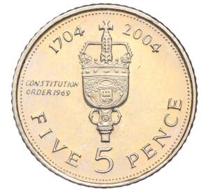 5 пенсов 2004 года Гибралтар «300 лет захвату Гибралтара» — Фото №1