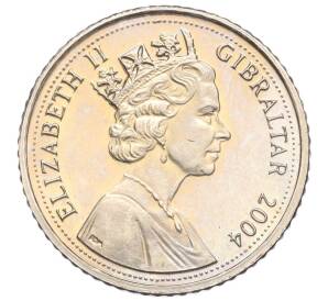 5 пенсов 2004 года Гибралтар «300 лет захвату Гибралтара» — Фото №2
