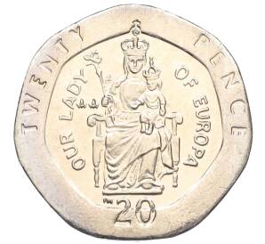 20 пенсов 2002 года Гибралтар — Фото №1