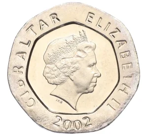 20 пенсов 2002 года Гибралтар