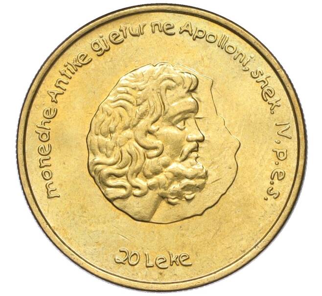 Монета 20 лек 2002 года Албания «Доисторическое искусство — Аполлон» (Артикул K12-18015)