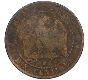 10 сантимов 1862 года BB Франция