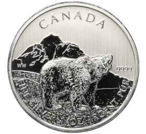 5 долларов 2011 года Канада «Природа Канады — Гризли»