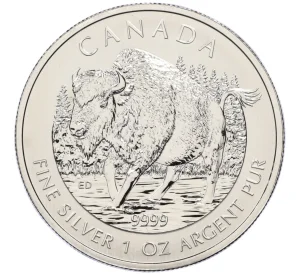 5 долларов 2013 года Канада «Канадская Фауна — Бизон»