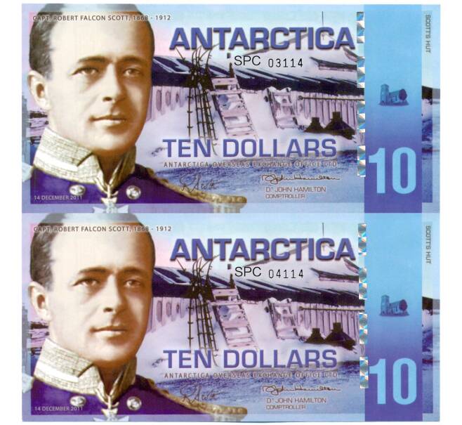10 антарктических долларов 2011 года Антарктика (Неразрезанная пара) (Артикул K12-18497)