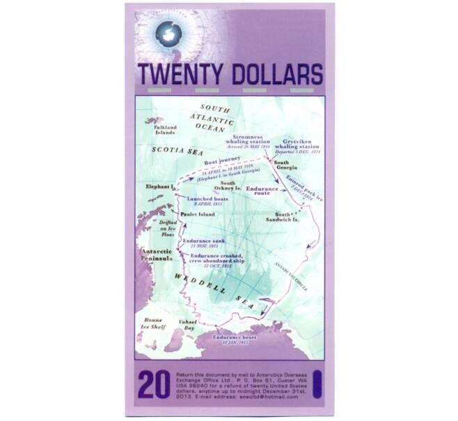 20 антарктических долларов 2013 года Антарктика (Артикул K12-18499)