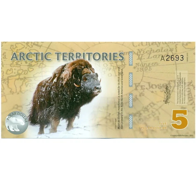 5 полярных долларов 2012 года Арктические территории (Артикул K12-18506)