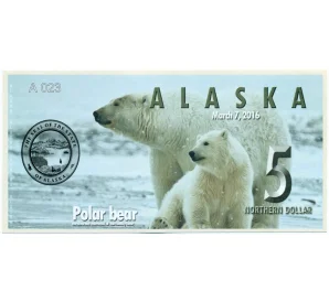 5 северных долларов 2016 года Аляска