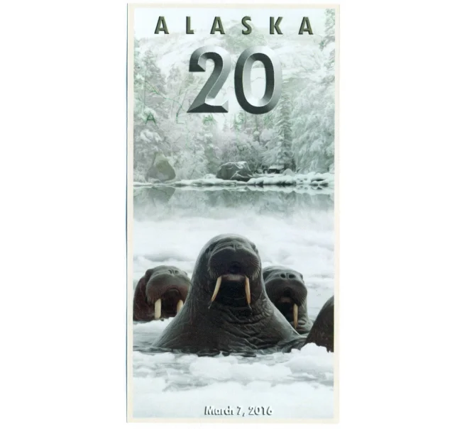 20 северных долларов 2016 года Аляска (Артикул K12-18530)