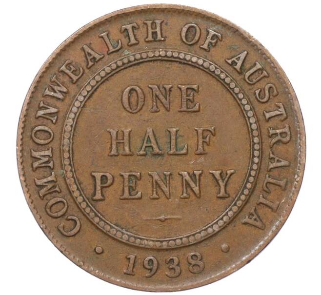 Монета 1/2 пенни 1938 года Австралия (Артикул M2-74664)