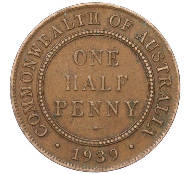 Монета 1/2 пенни 1939 года Австралия (Артикул M2-74673)