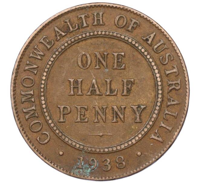 Монета 1/2 пенни 1938 года Австралия (Артикул M2-74681)