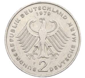 2 марки 1979 года F Западная Германия (ФРГ) «Курт Шумахер»