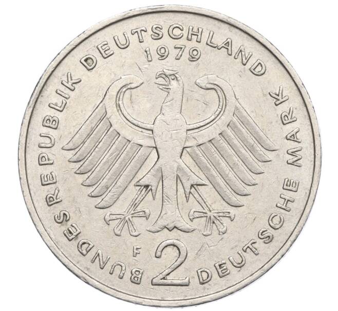 Монета 2 марки 1979 года F Западная Германия (ФРГ) «Курт Шумахер» (Артикул K12-18760)