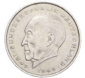 2 марки 1975 года J Западная Германия (ФРГ) «Конрад Аденауэр»