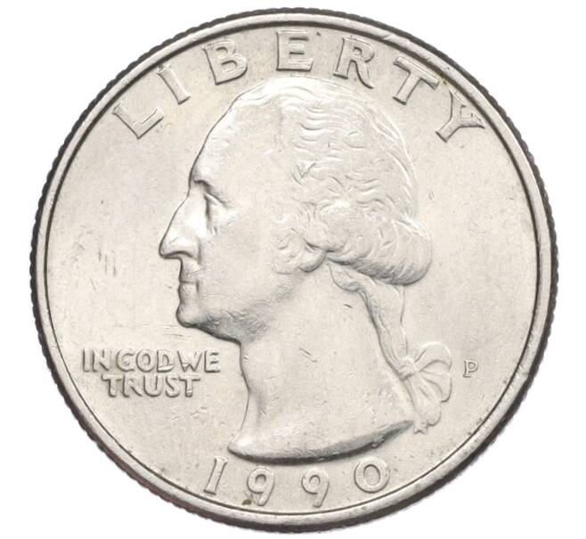 Монета 1/4 доллара (25 центов) 1990 года P США (Артикул K12-18768)
